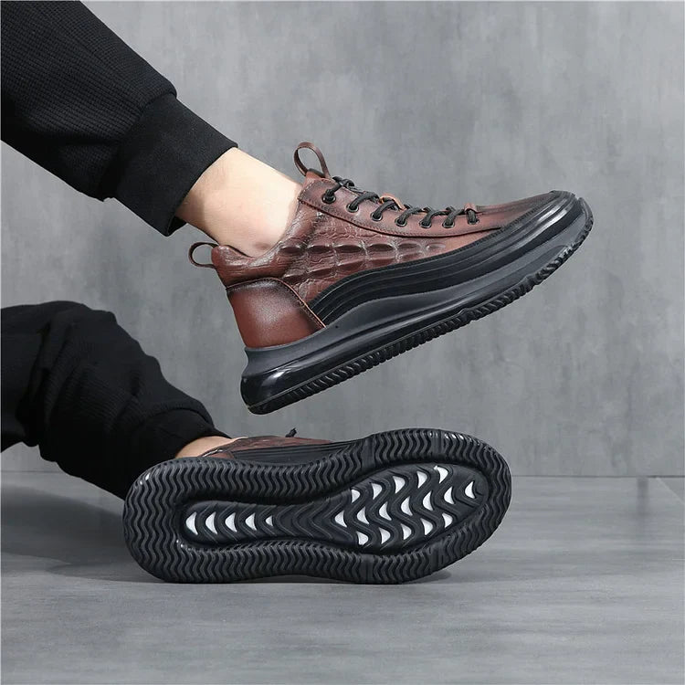 Men's Casual Cowhide Air Cushion Sneakers